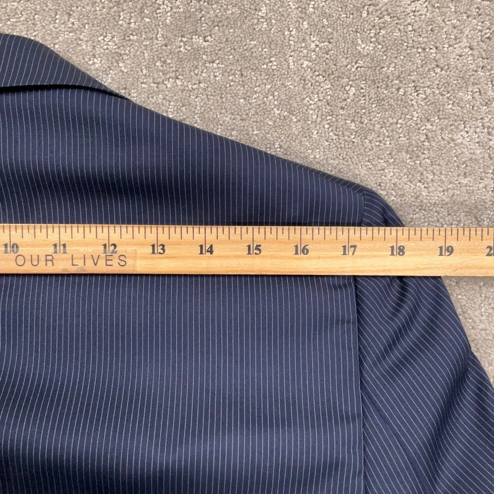 Ralph Lauren Blazer Men 38S Navy Pinstripe Corporate Wool 2-Button Suit Jacket
